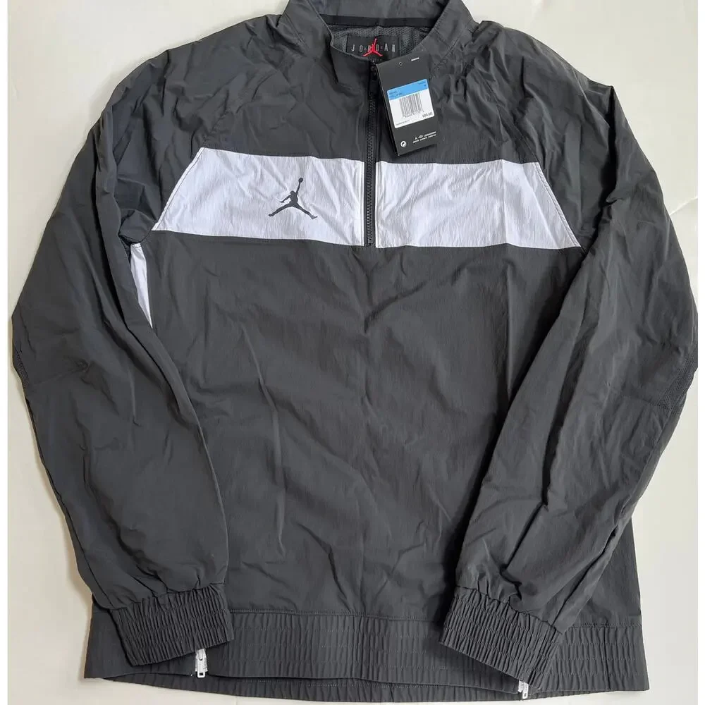 Nike Air Jordan Team Dri Fit Woven Windbreaker Grey Jacket CD2218-060 Size M